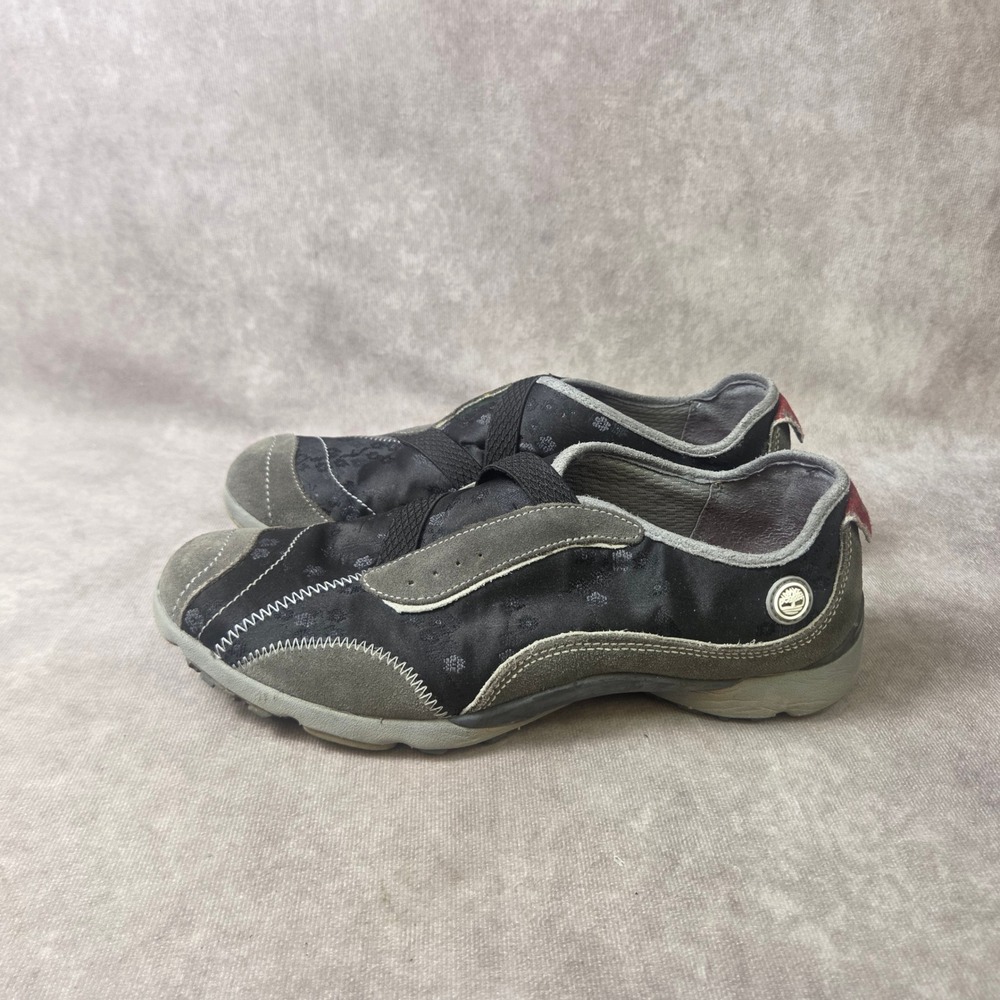 Timberland Outdoor Performance Womens Slip On Shoes Black Grey Suede Floral Low